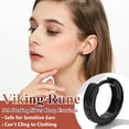 thumbnail image 4 of Pendientes de aro de runa vikinga Silvora 10mm negro para hombres y mujeres de plata esterlina Huggie, 4 of 8
