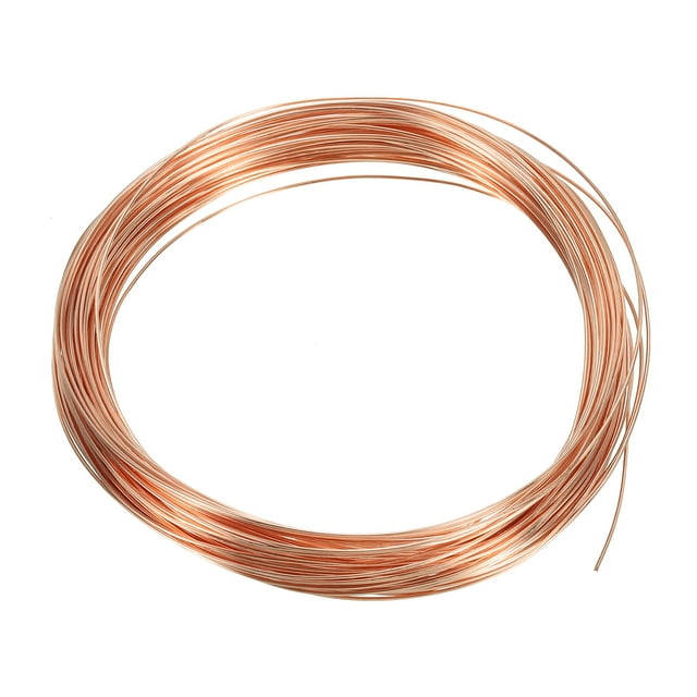 Uxcell 66 pies de alambre de cobre puro sólido de 22 AWG 99.9% de cobre puro 0.7mm alambre de cuentas suave