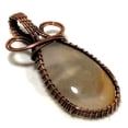 thumbnail image 2 of Golden Rutile Wire Wrapped Handcrafted Copper Jewelry Pendant 2.40" SA 1182, 2 of 2