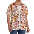 thumbnail image 4 of Honeii 's Fall 70s Groovy Hippie for men's short-sleeved button-up collared shirt featuring a pocket, perfect for beach vacations, and travel adventures., 4 of 5
