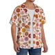 thumbnail image 2 of Balery Fall 70s Groovy Hippie Camisa Casual de Manga Corta con Botones para Hombre, Texturizada, Estilo Cubano, para Playa, Verano-Large, 2 of 5