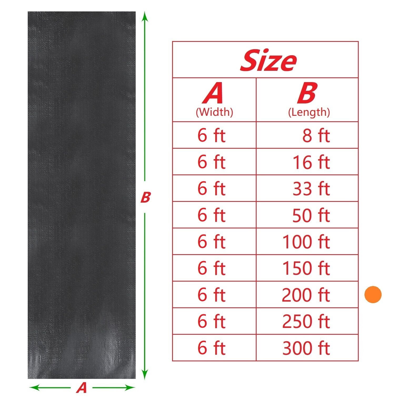 OTTULUR Garden Weed Barrier, Polyethylene (PE) Landscape Fabric, 6ft x 200ft