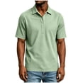 thumbnail image 5 of akafmk Mens Dress Shirts Short Sleeve Collared Shirt Waffle Knit Golf Business Casual Work Shirts Summer Clothes, Size L, 5 of 6