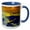 Blue/White, variant on 3drose, 1930s Dawn of Aviation Over New York City Early American Flight, 15oz Two-tone Yellow Mug