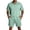 Light Green, variant on Mens 2 Piece Matching Set Gym Summer Sets Plus Size Beach Shirt and Shorts Fashion Drawstring Short Sleeve Outfits, M