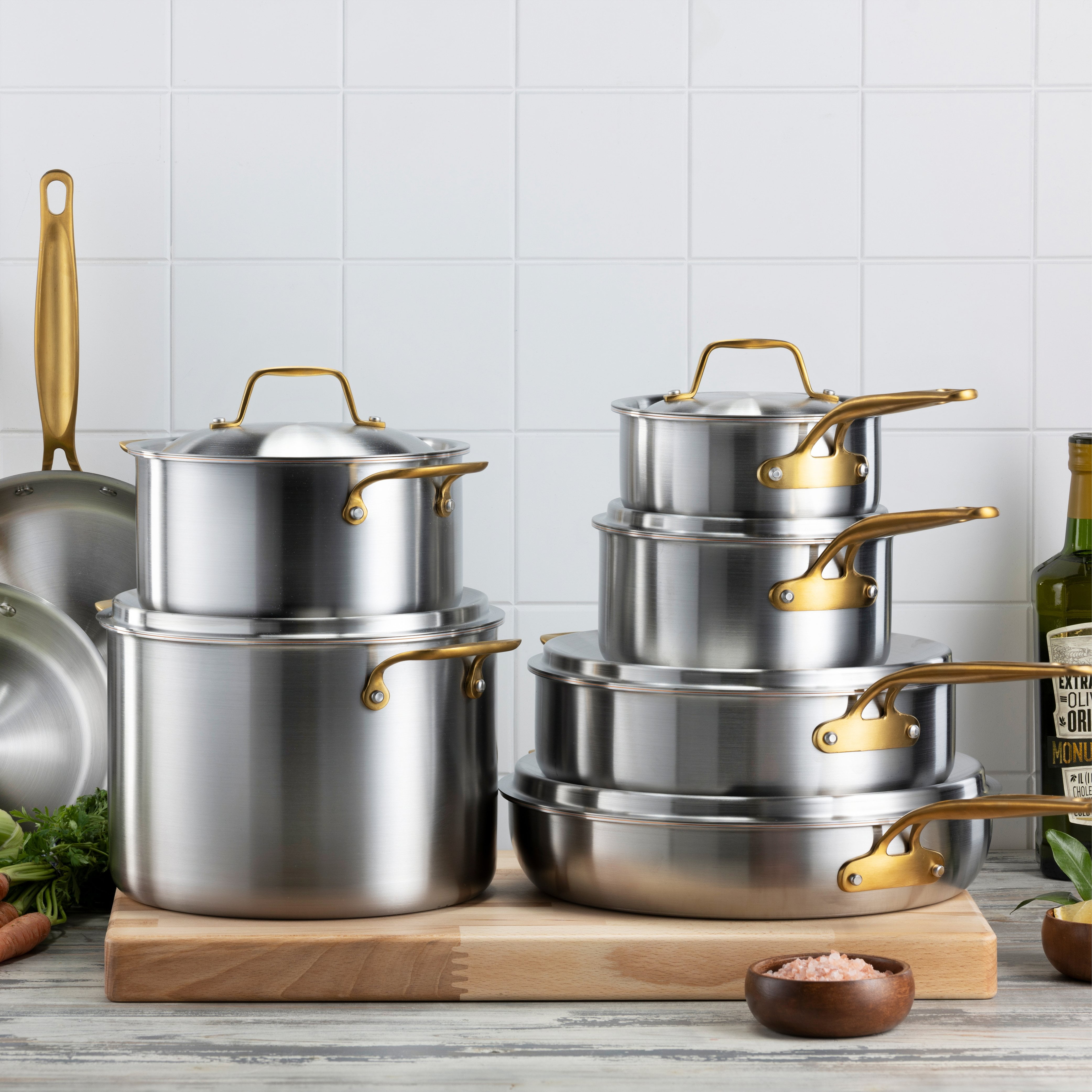 Legend 5 Quart 10 Saute Pan w/Lid Copper Core 5 ply Stainless Steel | Home  Chef Grade Clad Deep 5qt 5ply Large Sauté Pot | For Cooking Soup, Steamer