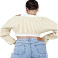 thumbnail image 4 of Manteau Chandail Tricoté Ultra-Court pour Femmes, 4 of 5