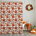 thumbnail image 3 of Shower Curtains for Bathroom-60"x72",Watercolor Autumn Pumpkin Waterproof Bath Curtain Grommet Shower Curtain Set, 3 of 7