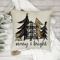 thumbnail image 2 of Merry Christmas Bright Decorative Throw Pillow Covers 20 x 20 Set of 4, Black Xmas Tree Buffalo Plaid Check Outdoor Pillowcase, Let It Snow Winter Holiday Farmhouse Cushion Case Home Decor, 2 of 6