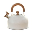 thumbnail image 2 of Elodie Whistling Kettle Modern Large Capacity Cookware Teapot for Dorm Camping Home 3L white, 2 of 8