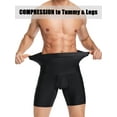 thumbnail image 3 of Men's Tummy Control Shapewear Shorts High Waist Slim Belly Underwear Compression Seamless Boxer Brief Body Shaper, 3 of 6