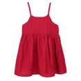 thumbnail image 2 of ContiKids Toddler Girls Summer Sleeveless Cold Shoulder Spagetti Strap Dress Red 3-4 Years, 2 of 5