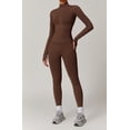 thumbnail image 4 of Top-kevin 2 Piece Seamless Ribbed Workout Sets With Zip Up Jacket High Waisted Gym Yoga Leggings, 4 of 6