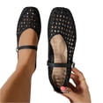 thumbnail image 2 of Willtoo Woven Mesh Ballet Flats for Women with Metal Buckle Strap Ballerina Flat Shoes Comfortable Round Toe Mary Jane Flat, 2 of 6
