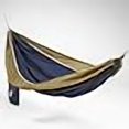 thumbnail image 3 of Hammaka Parachute Silk Lightweight Portable Double Hammock In Blue / Brown, 3 of 4