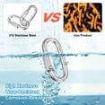 thumbnail image 4 of Conector rápido de 2 paquetes, M12 1/2" acero inoxidable D, enlaces de cadena de reparación para columpios/camping/senderismo/mochila, anillo de llave de torsión [Plata], 4 of 6