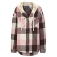 thumbnail image 3 of IROINNID Women's Shacket Jacket Long Sleeve Plaid Hoodie Outwear, Loose Outwear T-Shirt Autumn Blouse, 3 of 5