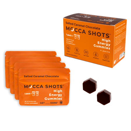 Seattle Gummy Co. Mocca Shots Caffeine Gummies, Salted Caramel Chocolate,...