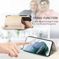thumbnail image 4 of Phone Case for Samsung Galaxy S21 FE Gaxaly S 21 FE 5G Wallet Cover with Screen Protector and Zipper Credit Card Holder Stand Leather Cell Accessories Glaxay S21FE5G UW S21FE 21S G5 Women Men Beige, 4 of 13