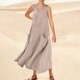 thumbnail image 1 of WILLBEST Vestido Corto De Verano Para Mujer, Color Liso, Sin Mangas, Cuello En V, Elegante, Holgado, Informal, Largo, Con Bolsillos, Cómodo Y Elegante Para Uso Diario., 1 of 3