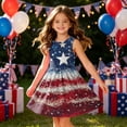 thumbnail image 6 of CCRFTGI 4th of July Girls Dress Size 10-12 Cute American Flag Stars A-Line Dress Party Patriotic Sleeveless Crew Neck Girls Clothes Summer Stylish Dresses Wine 12-13 Years, 6 of 8