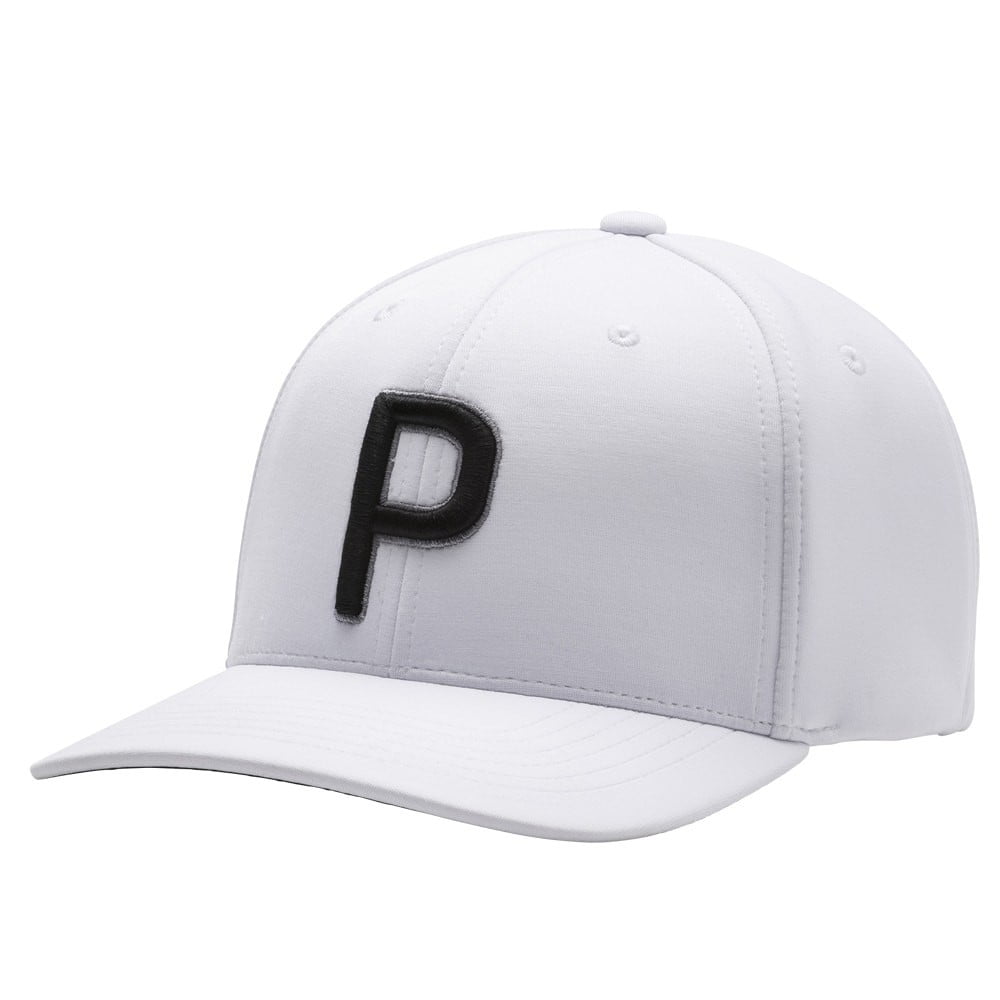 NEW Puma P110 Snapback Bright White/Black Adjustable Golf Hat/Cap