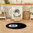 thumbnail image 5 of Yaouit 8 Ball Rug, 8 Ball Room Decor, Big Round Carpet for Home Decor, Washable 8 Ball Mat, Eight Ball Carpet for Bedroom Living Room, Black Circle Rug 24 Inch, 5 of 6