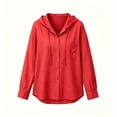 thumbnail image 6 of Evdexr Women's Hoodies Button Down Drawstring Linen Shirts Summer 2026 Long Sleeve Hiking Blouses Breathable Solid Lightweight Outdoor Shirts M, 6 of 6