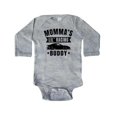 

Inktastic Mommas Lil Racing Buddy Gift Baby Boy or Baby Girl Long Sleeve Bodysuit