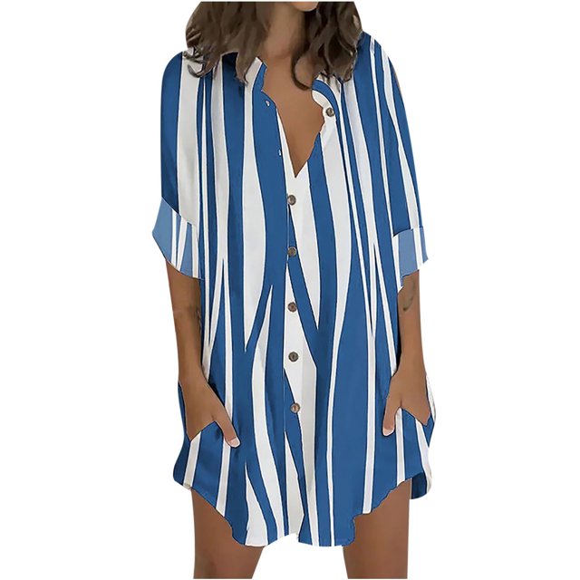 Cárdigan Para Mujer Con Estampado de Moda de Manga Larga Con Un Solo Pecho, Camisa Suelta Con Solapa Odeerbi ODB184858