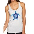 thumbnail image 1 of Wild Bobby, Sea Turtle Tie Dye Art Animal Lover Tri-Blend Racerback Tank Top, Heather White, Medium, 1 of 3