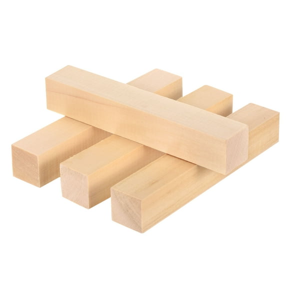 4Pcs Basswood Carving Block, 6"x1"x1" Square Wooden Dowels Blocks for DIY, Arts Decoration