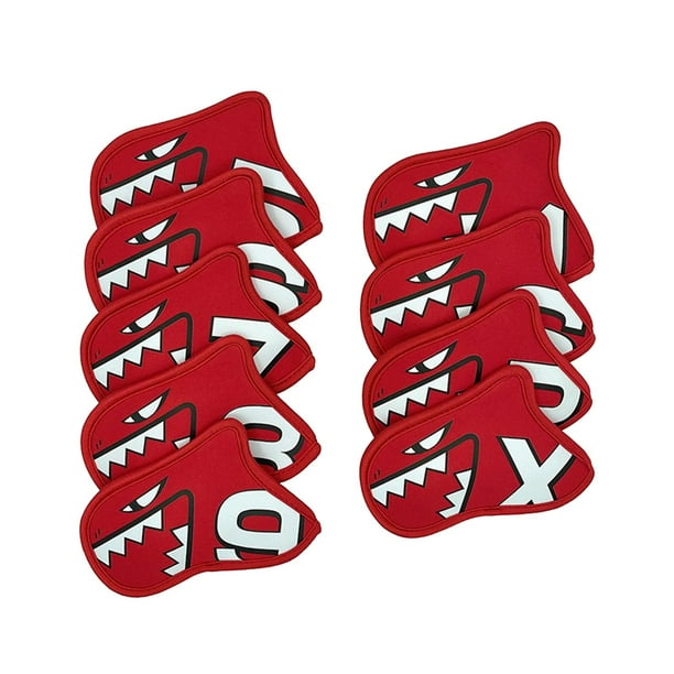 Juego de 9 fundas para hierros de golf, funda protectora de neopreno para palos de golf. Rojo