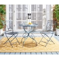 thumbnail image 2 of SAFAVIEH Semly Rustic Outdoor Patio 3 Pc Bistro Set, Antique Blue, 2 of 8