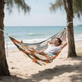 thumbnail image 5 of Hanging Hammock Portable Travel Camping For Outdooor Beach Camping Hiking White Flowerss, 5 of 8