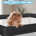 thumbnail image 2 of G TALECO GEAR Large Baby Playpen with Mat, Foldable Playpen for Babies and Toddlers, Portable Travel Play Yard, 50"x71", Black, 2 of 6