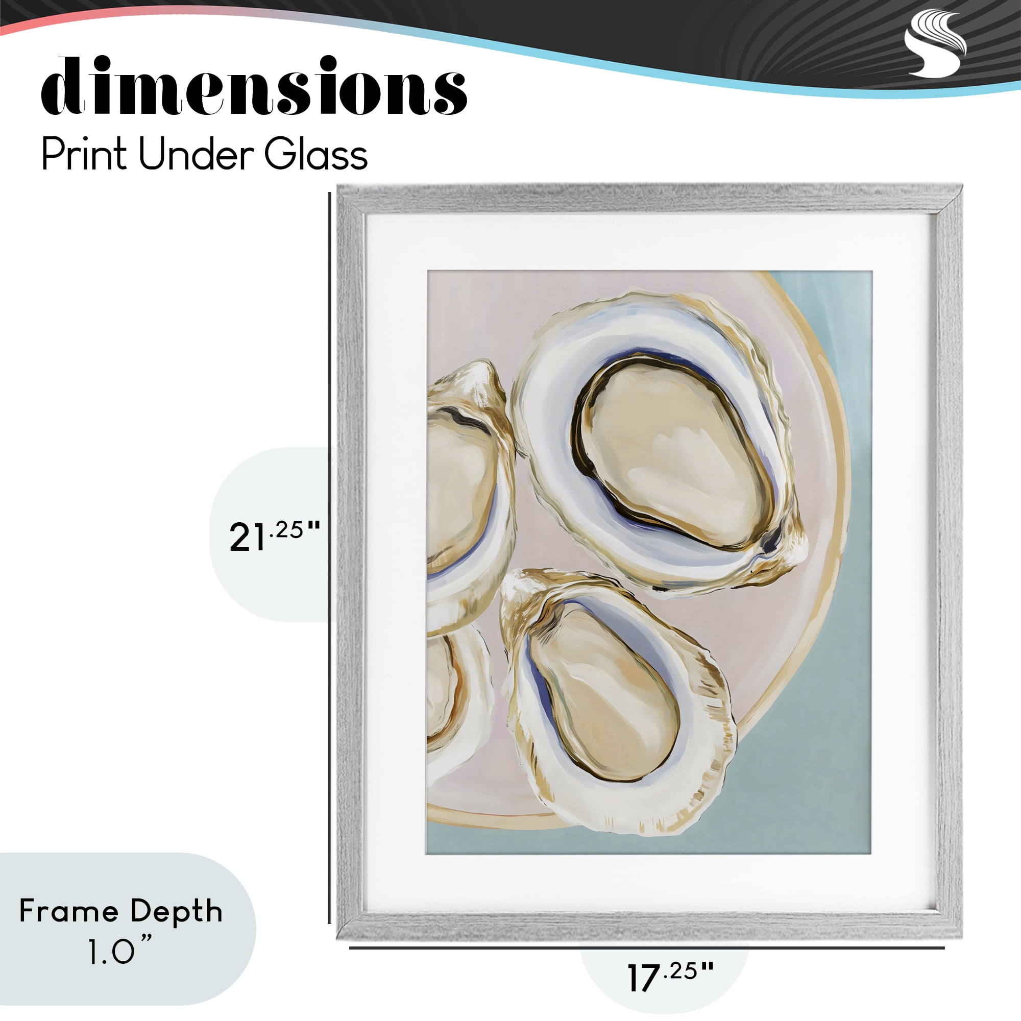 Stupell Industries Plate of Oysters Gray Framed Print Under Glass, design by The Prints Vibe