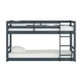 thumbnail image 2 of HH2 Home Essentials Campbell Wood Twin Over Twin Floor Bunk Bed, Navy, 2 of 13