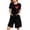 X216-Black, variant on Censtreet Women Long House Coat Zipper Front Robes Full Length Nightgowns with Pockets Striped Loungewear S-XXL