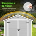 thumbnail image 5 of 6' x 4' Outdoor Plastic Resin Storage Shed, Synagr Large Tools Sheds, Garden Shed with Lockable Doors and Resin Floor for Backyard, Patio, Lawn, 5 of 9