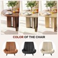 thumbnail image 4 of Hawsaiy 5 Piece 39.4" Round Dining Table Set for 4, Small Space Kitchen Table with 4 Upholstered Chairs, Farmhouse Dining Set with Metal Legs(Natural+Black), 4 of 9