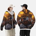 thumbnail image 4 of Balery Lizard With Sunglasses Sunset Sudadera ligera de manga larga con capucha y protección solar UPF 50+ para hombre y mujer, ideal para pesca y running-Large, 4 of 7