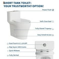 thumbnail image 4 of One Piece Compact Toilet with Low Tank Design and Top Dual Flush, Soft Close Seat for Space Saving Modern Bathrooms, 4 of 8