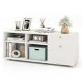 thumbnail image 1 of Costway Armoire de Rangement avec 2 Tiroirs 4 Cubes Pieds Réglables Armoire d'Exposition au Sol Blanc, 1 of 10