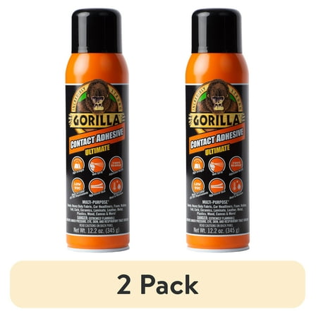 (2 pack) Gorilla Glue HD Contact Adhesive Spray 12.2oz Can Recommended Surface: Hardware