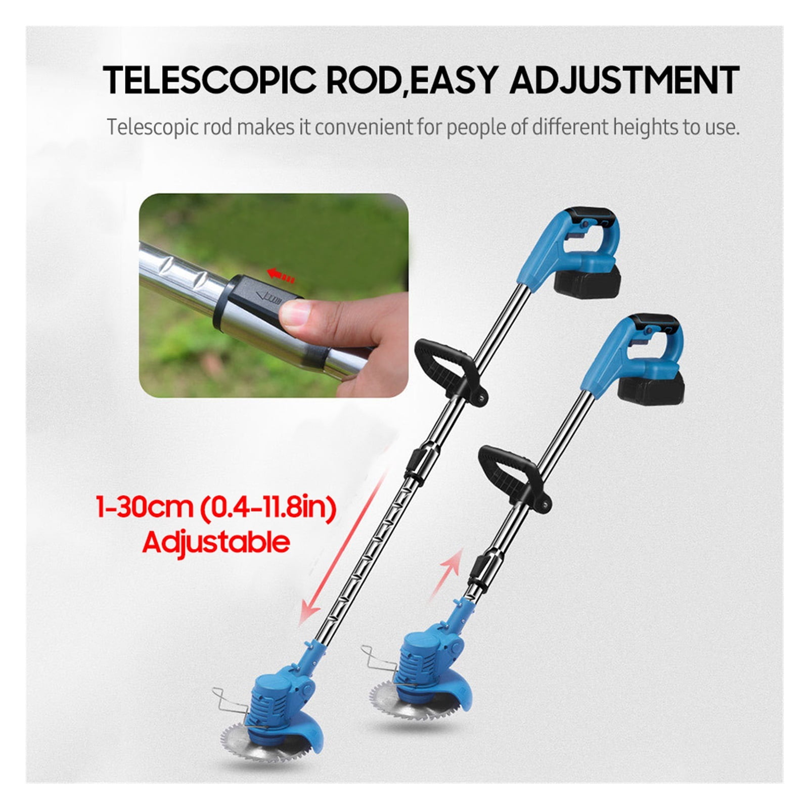 21V Retractable Handheld Cordless Lawn Mower Electric Lawn Mower 1500mAh Battery Multifunctional Power Trimmer Garden Tools ,2 IN 1 Trimmer & Edger