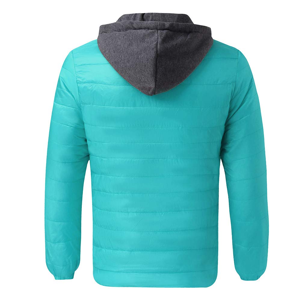 Hooded Down Thermal Jacket with Detachable Hat, Winter Warm Hoodie Outwear Light Quality Packable Zipper Top Coat - image 5 of 6