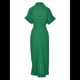 thumbnail image 4 of Vestido Camisero Fruncido de Verano para Mujer, Corta, Solapa, Cuello en V, Fiesta, Cintura Alta, Verde XL, 4 of 6