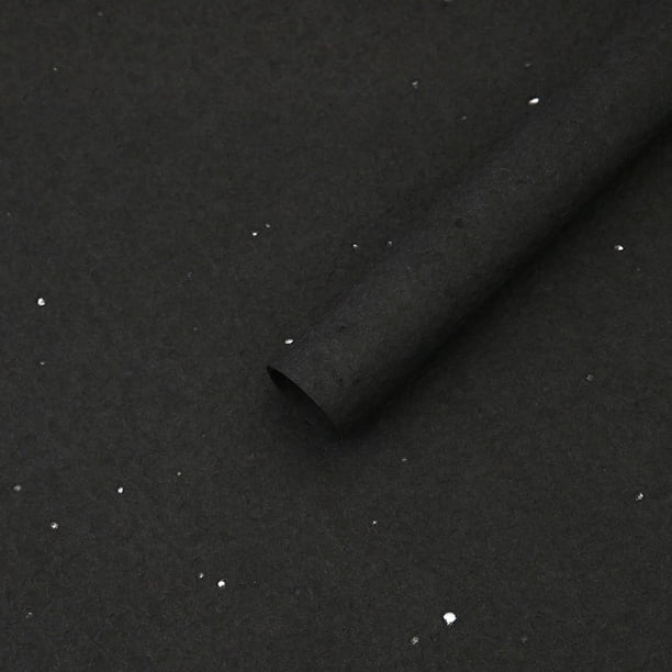 Xiao Hua Regalos, flores, papel para envolver regalos, papel con textura de piedra arrugada, papel para envolver flores (negro)