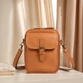 thumbnail image 4 of Leather Small Crossbody Cell Phone Bag Women Men Versatile Shoulder Purse Fashion Bag (Brown), 4 of 10